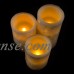 Flickering Flameless LED Candles with Birch Bark- Set of 3 Battery Operated Real Wax Pillar Candles with Remote Control and Timer by Lavish Home   566018400